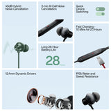 OnePlus Bullets Wireless Z2 ANC Bluetooth in Ear Earphones with Mic, ANC, Bombastic Bass, 10 Mins Charge - 20 Hrs Music, 28 Hrs Battery