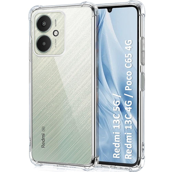 VAKIBO Premium Clear 1.5MM Thick Transparent Soft TPU Rubber Back Cover Case With Camera Protection Suitable for Mi Redmi 13C 5G