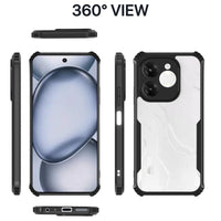 VAKIBO Best Selling Black and Transparent Coloured Made With Soft TPU and Acrylic Back Cover Case With 4 Corner and Camera Protection Suitable for iTel A80