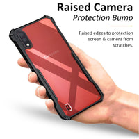 VAKIBO Best Selling Black and Transparent Coloured Made With Soft TPU and Acrylic Back Cover Case With 4 Corner and Camera Protection Suitable for Samsung Galaxy M01
