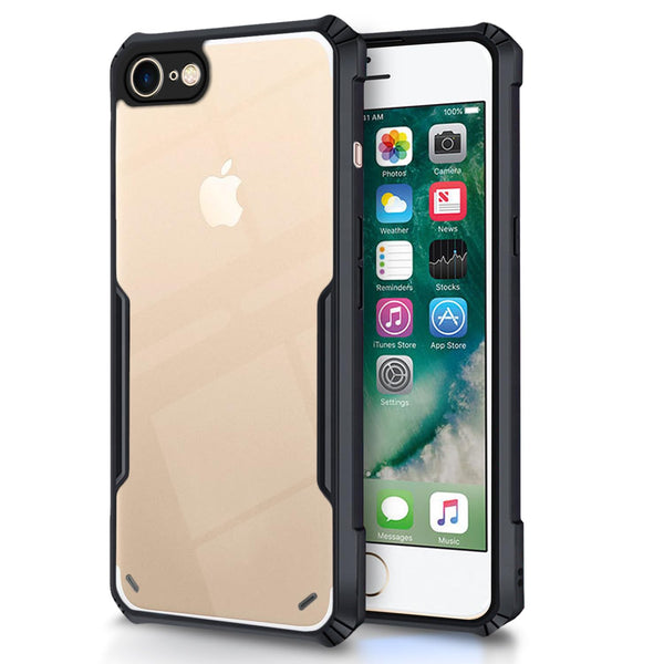 VAKIBO Super Premium Black Border Transparent Case With Corner Protection & Camera Protection Suitable for iPhone SE 2020
