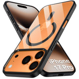 VAKIBO Megnatic Magsafe Black Coloured Soft with Hard back Back Cover Case With Camera Protection Ring Suitable for iPhone 17 Pro