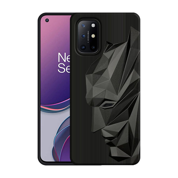 VAKIBO Bat Man 3D Mask Design Black Coloured Soft TPU Back Cover Case With Camera Protection Ring Suitable for OnePlus 8T