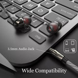 JP GOLD Wired in-Ear Earphones with Built-in Mic, Clear Sound, Noise-Canceling Earbuds, Tangle-Free Cable, Ideal for Smartphones, Tablets and Laptops