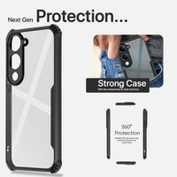 VAKIBO Best Selling Black and Transparent Coloured Made With Soft TPU and Acrylic Back Cover Case With 4 Corner and Camera Protection Suitable for Vivo Y04