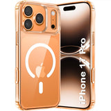 VAKIBO Megnatic Magsafe Transparent Coloured Soft with Hard back Back Cover Case With Camera Protection Ring Suitable for iPhone 17 Pro