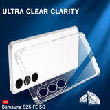 VAKIBO Premium Clear 1.5MM Thick Transparent Soft TPU Rubber Back Cover Case With Camera Protection Suitable for Samsung Galaxy S25 FE