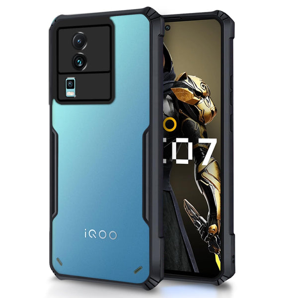 VAKIBO Super Premium Black Border Transparent Case With Corner Protection & Camera Protection Suitable for iQOO NEO 7