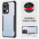 VAKIBO Best Selling Black and Transparent Coloured Made With Soft TPU and Acrylic Back Cover Case With 4 Corner and Camera Protection Suitable for Oppp Reno 13