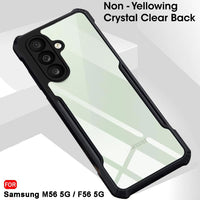 VAKIBO Best Selling Black and Transparent Coloured Made With Soft TPU and Acrylic Back Cover Case With 4 Corner and Camera Protection Suitable for Samsung Galaxy F56