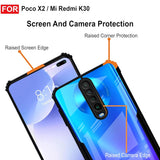 VAKIBO Best Selling Black and Transparent Coloured Made With Soft TPU and Acrylic Back Cover Case With 4 Corner and Camera Protection Suitable for Mi Poco X2
