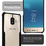 VAKIBO Best Selling Black and Transparent Coloured Made With Soft TPU and Acrylic Back Cover Case With 4 Corner and Camera Protection Suitable for Samsung Galaxy J2 2018