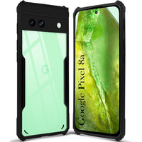 VAKIBO Best Selling Black and Transparent Coloured Made With Soft TPU and Acrylic Back Cover Case With 4 Corner and Camera Protection Suitable for Google Pixel 8A