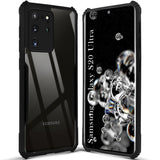 VAKIBO Best Selling Black and Transparent Coloured Made With Soft TPU and Acrylic Back Cover Case With 4 Corner and Camera Protection Suitable for Samsung Galaxy S20 Ultra