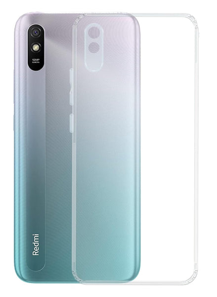 VAKIBO Super Premium Soft TPU Transparent Case With Dustplug,Side Grip,Corner Protection,lanyard Cuts,Camera Protection Suitable for Mi Redmi 9i