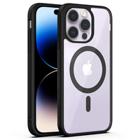 VAKIBO Megnatic Magsafe Transparent Soft with Hard back Back Cover Case With Camera Protection Ring Suitable for Apple iPhone 14 Pro Max