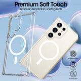 VAKIBO Megnatic Magsafe White Coloured Soft with Hard back Back Cover Case With Camera Protection Ring Suitable for Samsung S24 Ultra