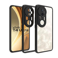 VAKIBO Best Selling Black and Transparent Coloured Made With Soft TPU and Acrylic Back Cover Case With 4 Corner and Camera Protection Suitable for Vivo T4 Ultra