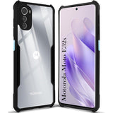 VAKIBO Super Premium Black Border Transparent Case With Corner Protection & Camera Protection Suitable for Moto E32S
