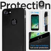 VAKIBO Niukin Dotted Design Black Coloured Soft TPU Rubber Back Cover Case With Camera Protection Ring Suitable for iPhone 7