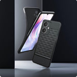 VAKIBO Parallax Design Black Coloured Made with Soft Rubber TPU Back Cover Case Camera Protection Ring Suitable for Moto G54