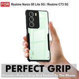 VAKIBO Best Selling Black and Transparent Coloured Made With Soft TPU and Acrylic Back Cover Case With 4 Corner and Camera Protection Suitable for Realme Narzo 80 Lite 5G