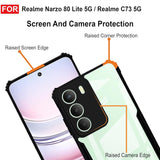VAKIBO Best Selling Black and Transparent Coloured Made With Soft TPU and Acrylic Back Cover Case With 4 Corner and Camera Protection Suitable for Realme Narzo 80 Lite 5G