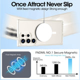 VAKIBO Megnatic Magsafe White Coloured Soft with Hard back Back Cover Case With Camera Protection Ring Suitable for Samsung S24 Ultra