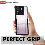 VAKIBO Super Premium Black Border Transparent Case With Corner Protection & Camera Protection Suitable for Mi Poco M7 Pro