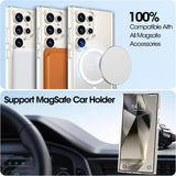 VAKIBO Megnatic Magsafe White Coloured Soft with Hard back Back Cover Case With Camera Protection Ring Suitable for Samsung S24 Ultra