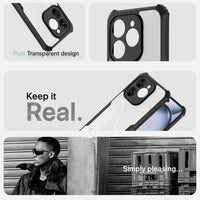 VAKIBO Best Selling Black and Transparent Coloured Made With Soft TPU and Acrylic Back Cover Case With 4 Corner and Camera Protection Suitable for iTel A80