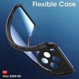 VAKIBO Best Selling Black and Transparent Coloured Made With Soft TPU and Acrylic Back Cover Case With 4 Corner and Camera Protection Suitable for Vivo X200