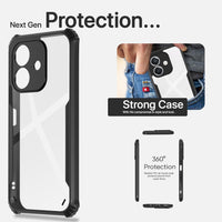 VAKIBO Best Selling Black and Transparent Coloured Made With Soft TPU and Acrylic Back Cover Case With 4 Corner and Camera Protection Suitable for Oppo A3x