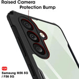 VAKIBO Best Selling Black and Transparent Coloured Made With Soft TPU and Acrylic Back Cover Case With 4 Corner and Camera Protection Suitable for Samsung Galaxy F56