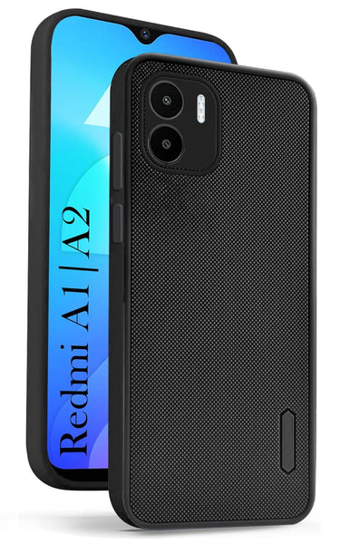 VAKIBO Niukin Dotted Design Black Coloured Soft TPU Rubber Back Cover Case With Camera Protection Ring Suitable for Mi Redmi A1