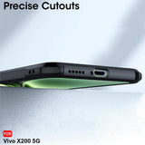 VAKIBO Best Selling Black and Transparent Coloured Made With Soft TPU and Acrylic Back Cover Case With 4 Corner and Camera Protection Suitable for Vivo X200