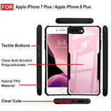 VAKIBO Best Selling Black and Transparent Coloured Made With Soft TPU and Acrylic Back Cover Case With 4 Corner and Camera Protection Suitable for iPhone 8 Plus