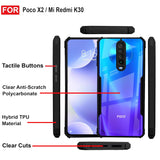 VAKIBO Best Selling Black and Transparent Coloured Made With Soft TPU and Acrylic Back Cover Case With 4 Corner and Camera Protection Suitable for Mi Poco X2