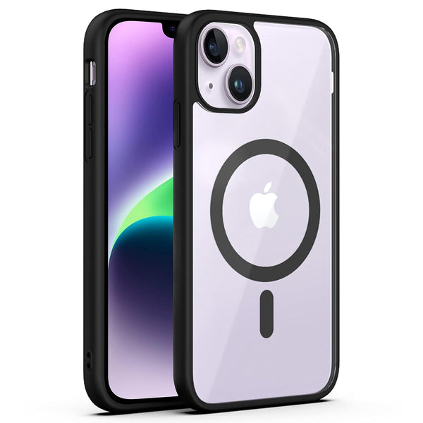 VAKIBO Megnatic Magsafe Transparent Soft with Hard back Back Cover Case With Camera Protection Ring Suitable for Apple iPhone 14 Plus
