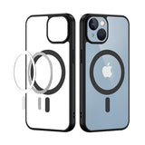 VAKIBO Megnatic Magsafe Black Soft with Hard back Back Cover Case With Camera Protection Ring Suitable for Apple iPhone 14