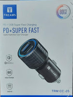 Car Charger USB 80W PD+Super Fast QC3.0 -CC-05 Treams