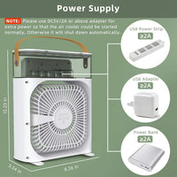 Portable Air Cooling Misting Fan with 5 Hole Spray