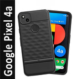 VAKIBO Parallax Design Black Coloured Soft TPU Rubber Back Cover Case With Camera Protection Ring Suitable for Google Pixel 4A