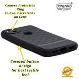 VAKIBO Parallax Design Black Coloured Soft TPU Rubber Back Cover Case With Camera Protection Ring Suitable for Google Pixel 4A