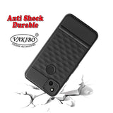 VAKIBO Parallax Design Black Coloured Soft TPU Rubber Back Cover Case With Camera Protection Ring Suitable for Google Pixel 4A