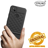 VAKIBO Parallax Design Black Coloured Soft TPU Rubber Back Cover Case With Camera Protection Ring Suitable for Google Pixel 4A