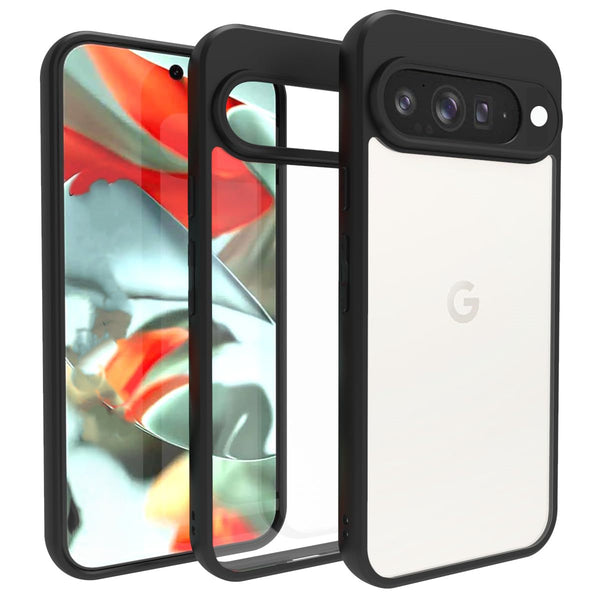 VAKIBO Best Selling Black and Transparent Coloured Made With Soft TPU and Acrylic Back Cover Case With 4 Corner and Camera Protection Suitable for Google Pixel 10