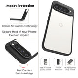VAKIBO Best Selling Black and Transparent Coloured Made With Soft TPU and Acrylic Back Cover Case With 4 Corner and Camera Protection Suitable for Google Pixel 10 Pro