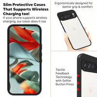 VAKIBO Best Selling Black and Transparent Coloured Made With Soft TPU and Acrylic Back Cover Case With 4 Corner and Camera Protection Suitable for Google Pixel 10 Pro