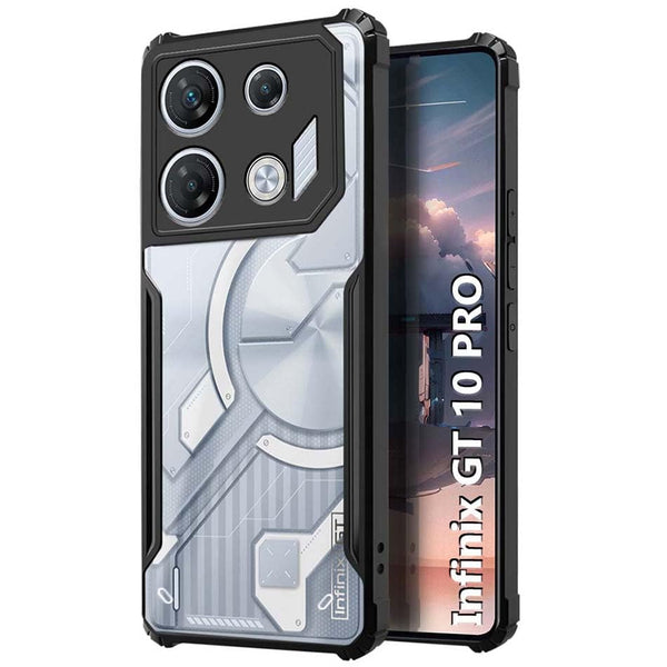 VAKIBO Super Premium Black Border Transparent Case With Corner Protection & Camera Protection Suitable for Infinix GT10 Pro